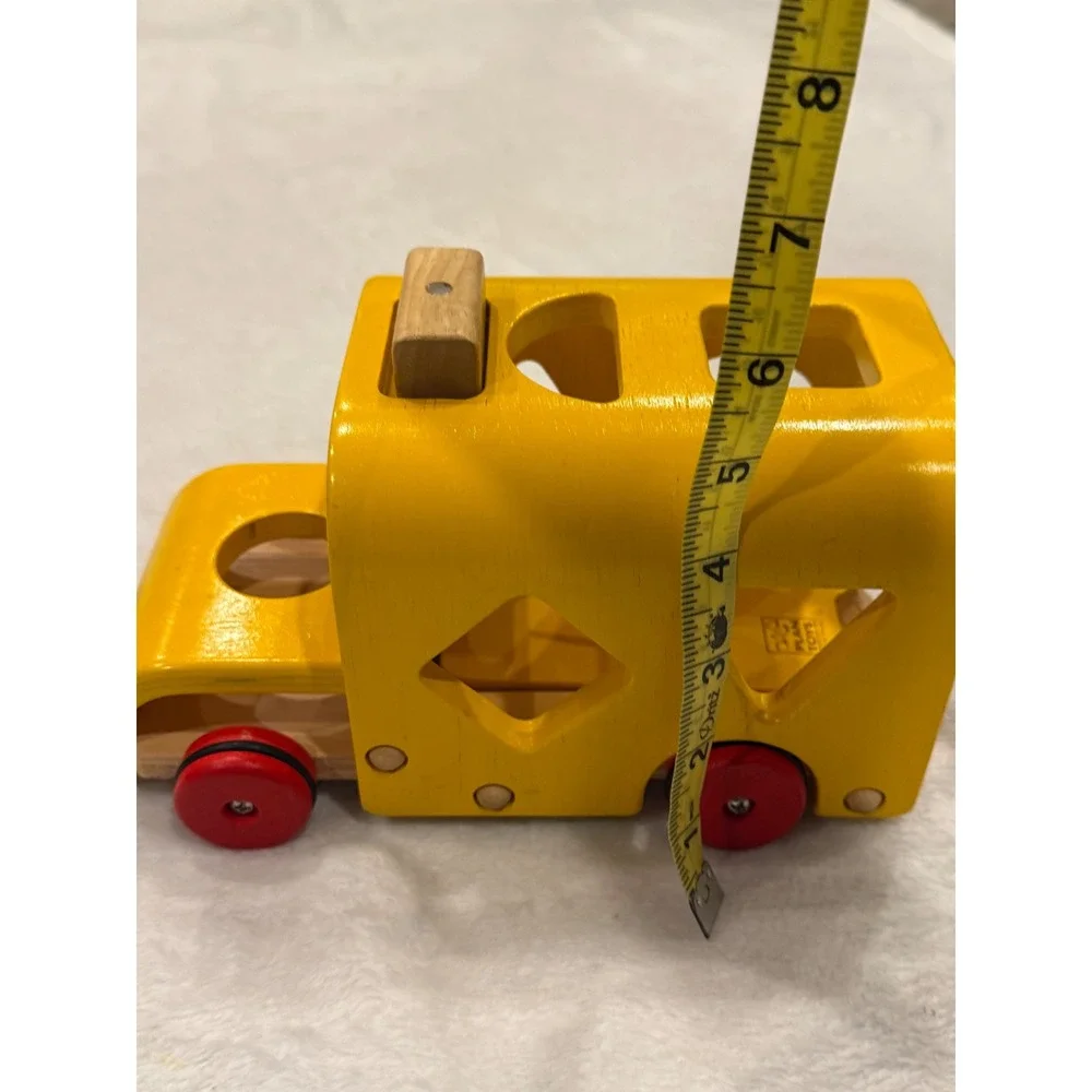 Plan Toys Wooden Pull Along Shape‎ Sorter Truck Yellow Red 032310 Eco Friendly
